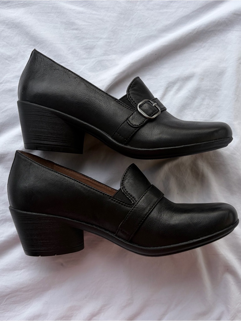 DANSKO NWOT Black Leather Low Block Heel Loafers Super Soft Comfortable Sz 39 Eu
